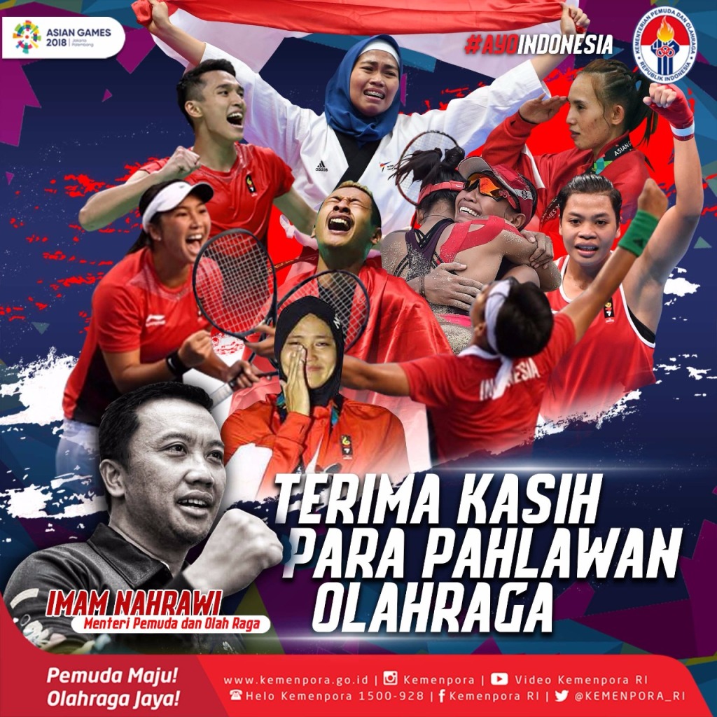 Prestasi Indonesia di Urutan ke- 4 Asian Games 2018, Menpora: Torehan Terbaik yang akan Menjadi Catatan Sejarah yang Abadi
